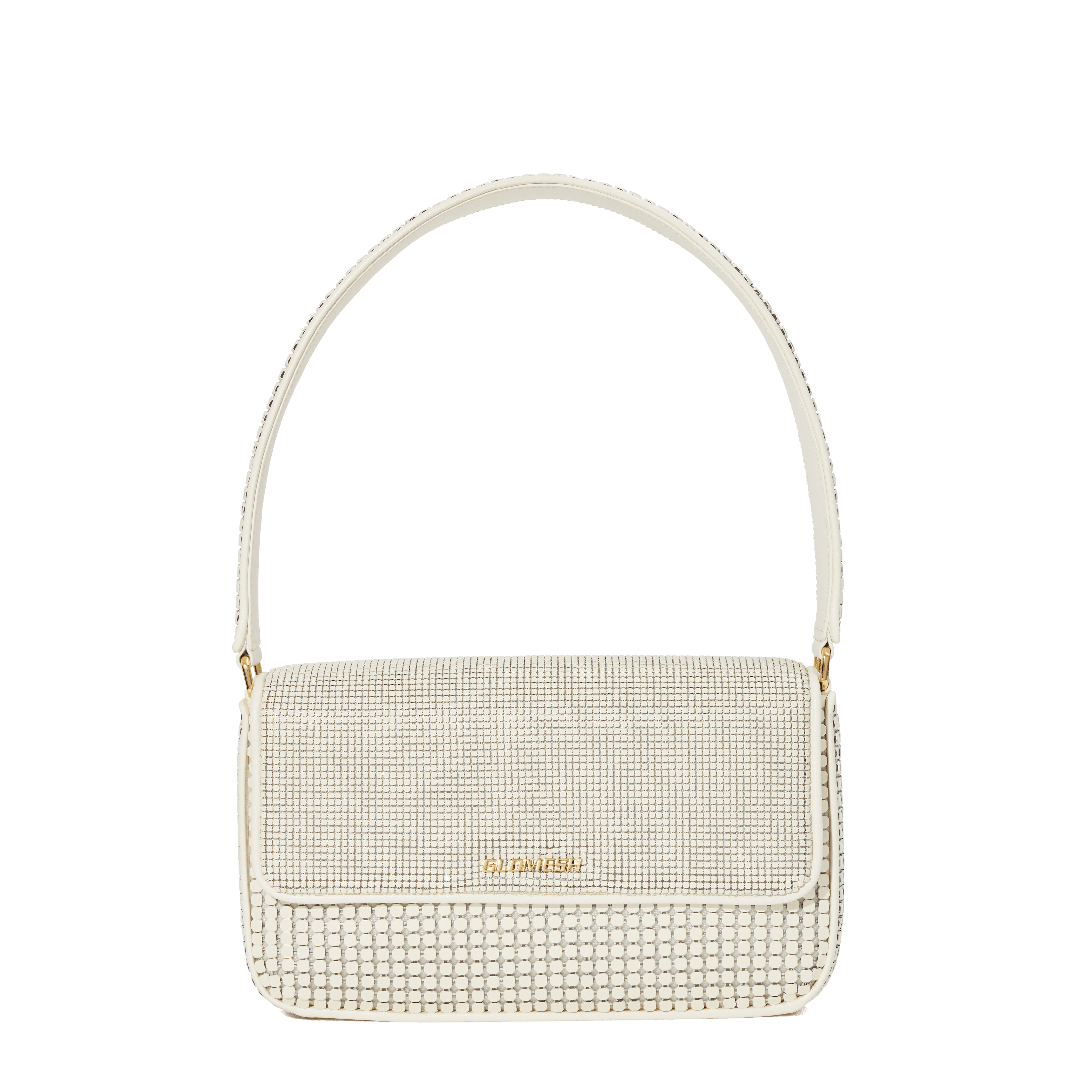 Glomesh BERTHA Whisper White Purse, Handbag, Clutch, Bag