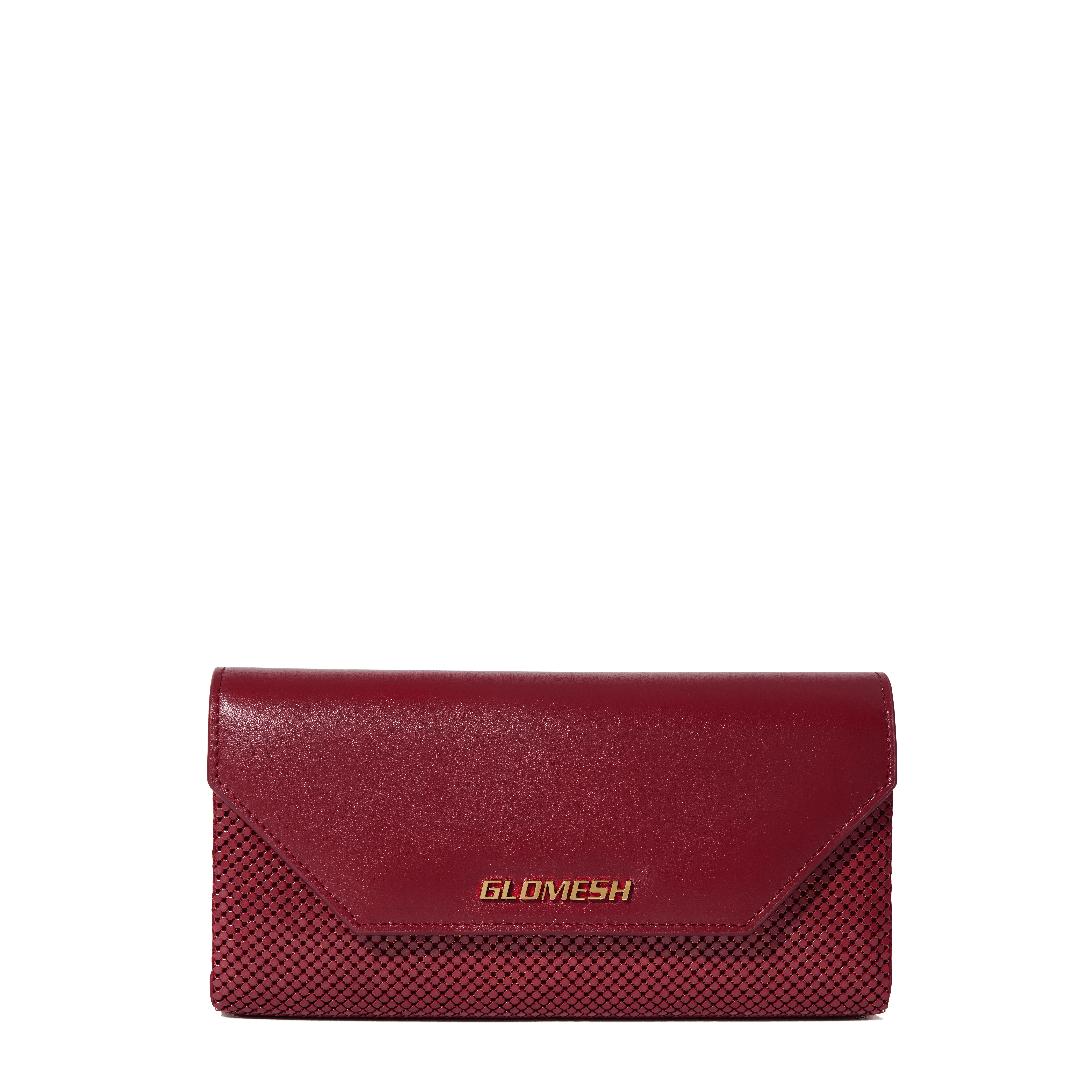 Glomesh ONYU ENVELOPE - MESH x LEATHER Rhubarb Purse, Handbag, Clutch, Bag