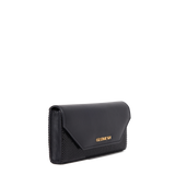 ONYU ENVELOPE - MESH x LEATHER - Black