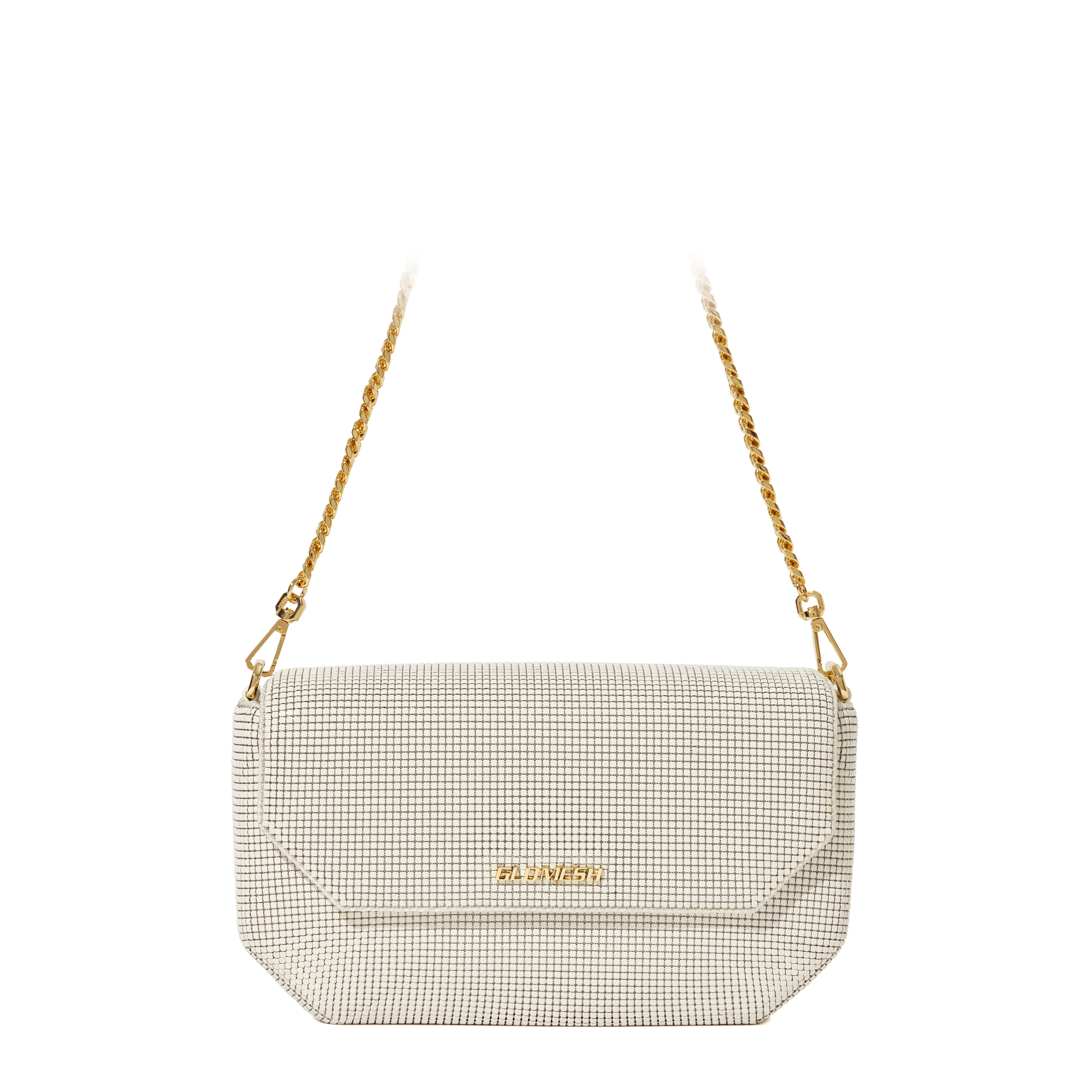 Glomesh MIVON Whisper White Satchel, Clutch, Cross Body