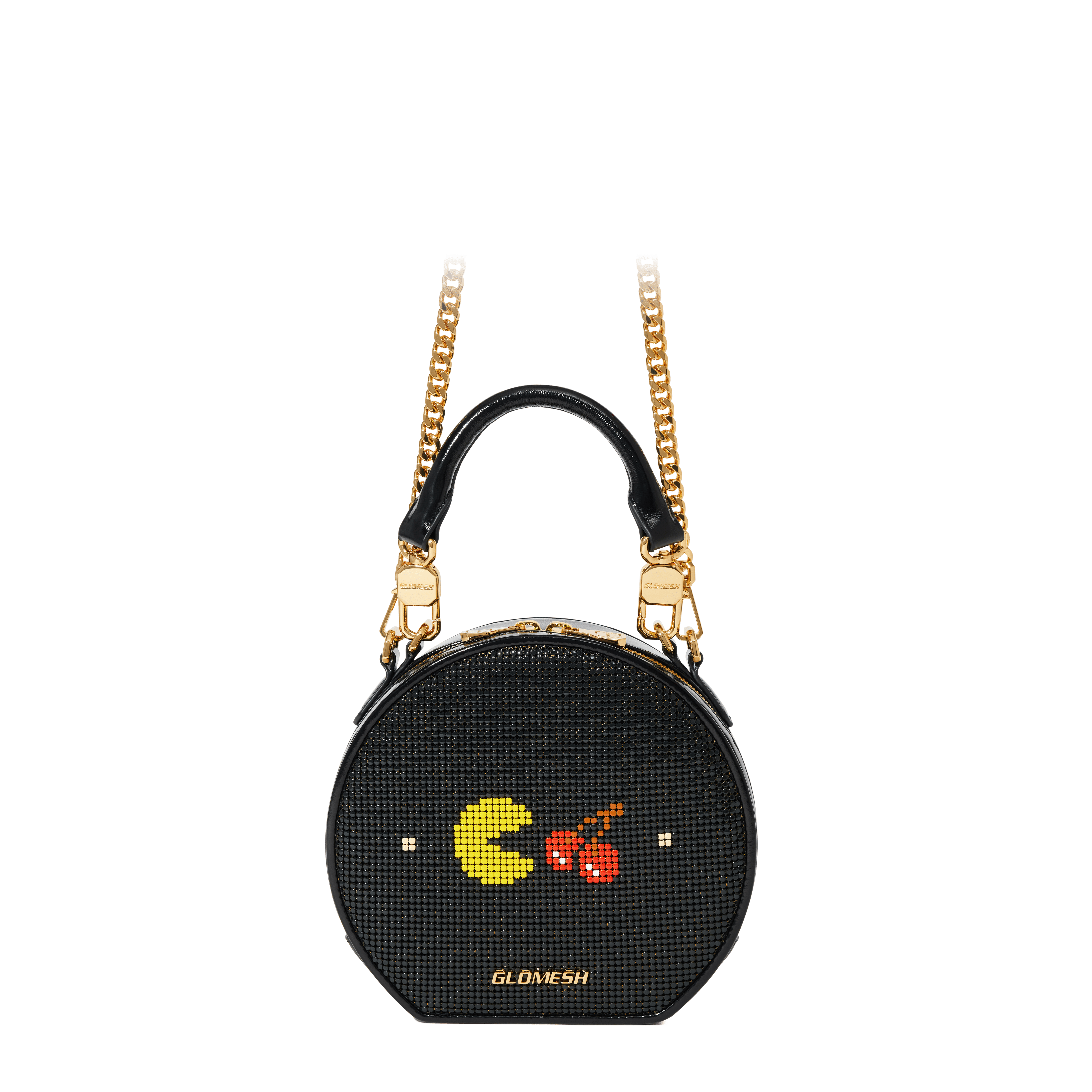Glomesh PAC-MAN & CHERRY CIRC CANTEEN BAG Black