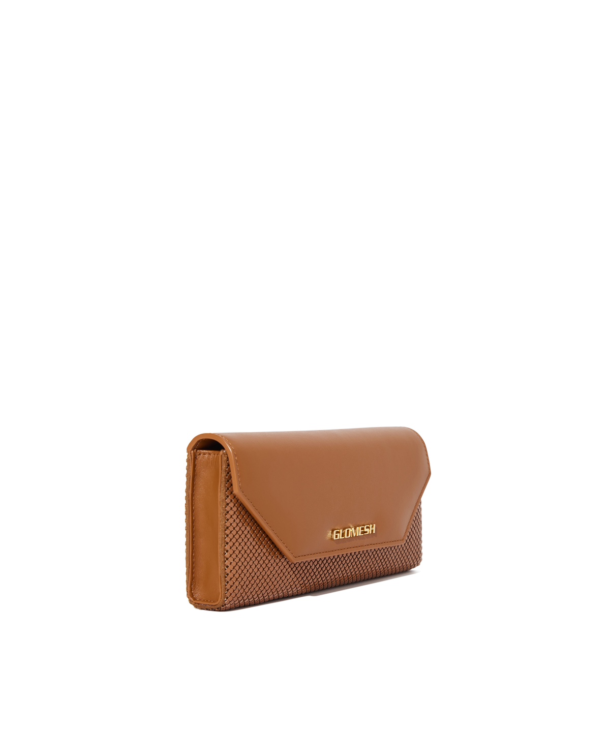 ONYU CONTINENTAL WALLET / MESH x LEATHER -  Caramel Café