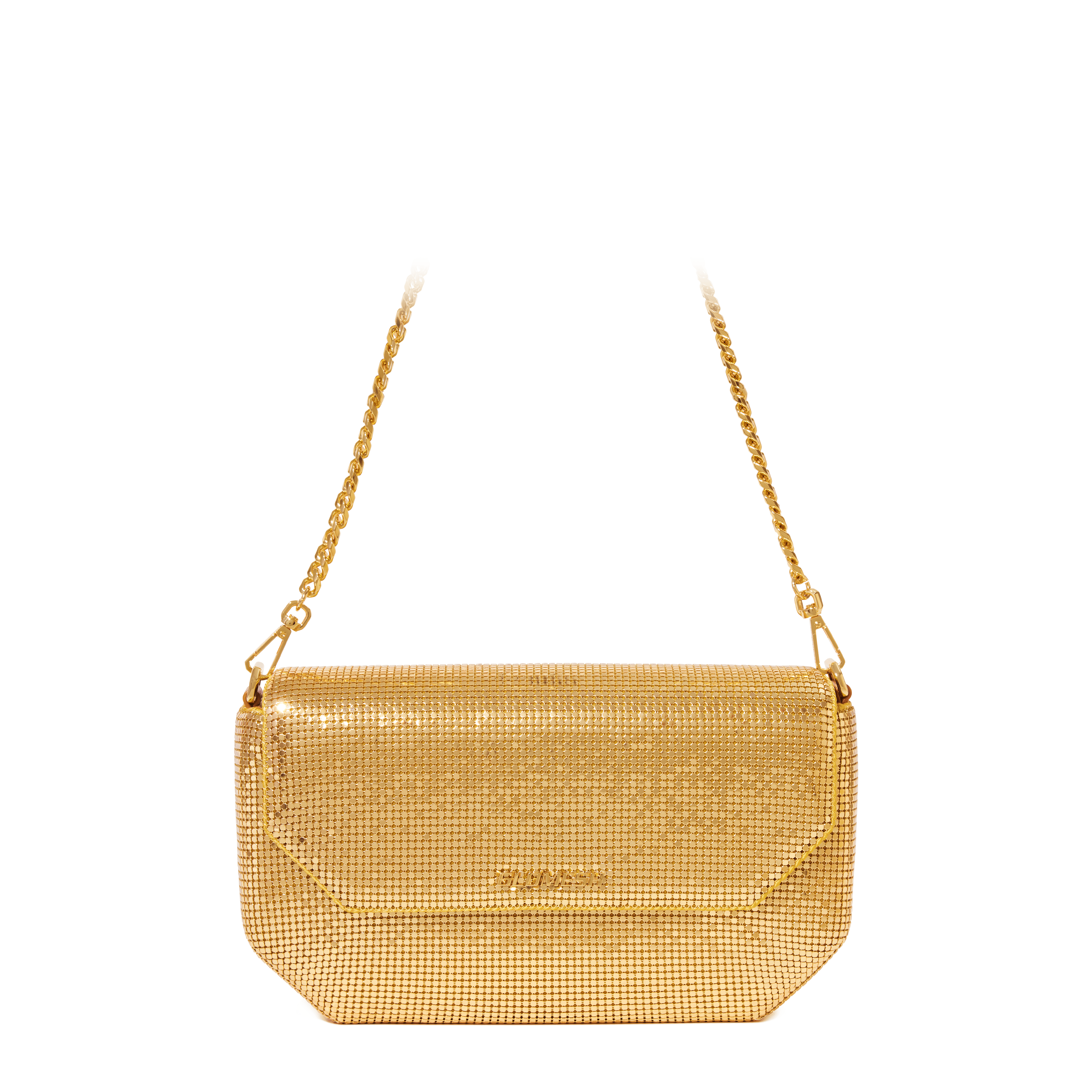 Glomesh MIVON Gold Satchel, Clutch, Cross Body