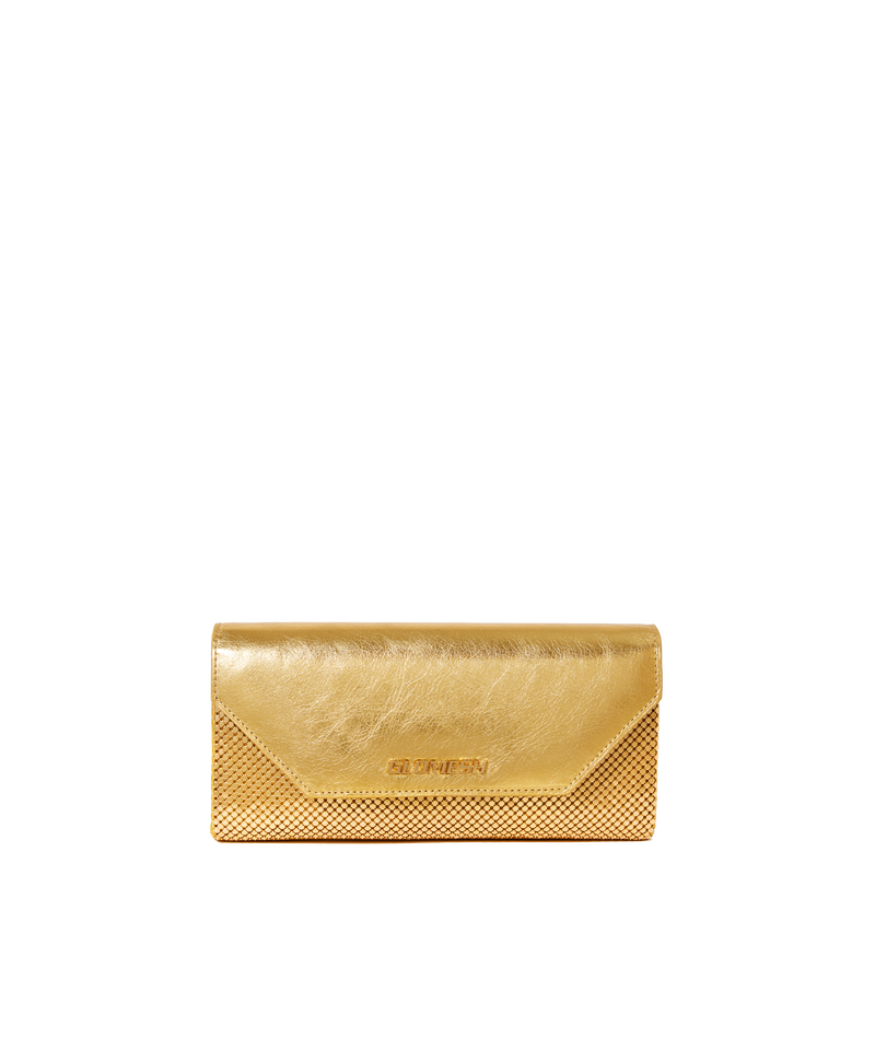 ONYU CONTINENTAL WALLET / MESH x LEATHER -  Gold