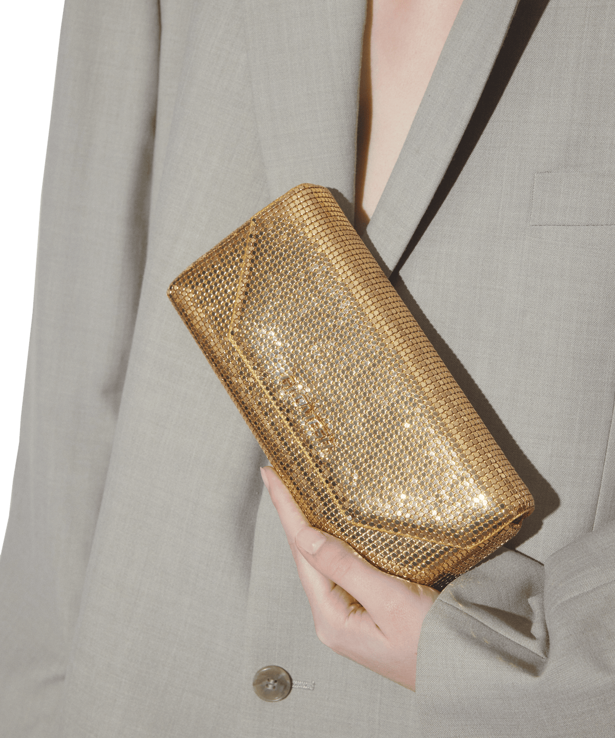 ONYU CONTINENTAL WALLET / ALL MESH - Gold