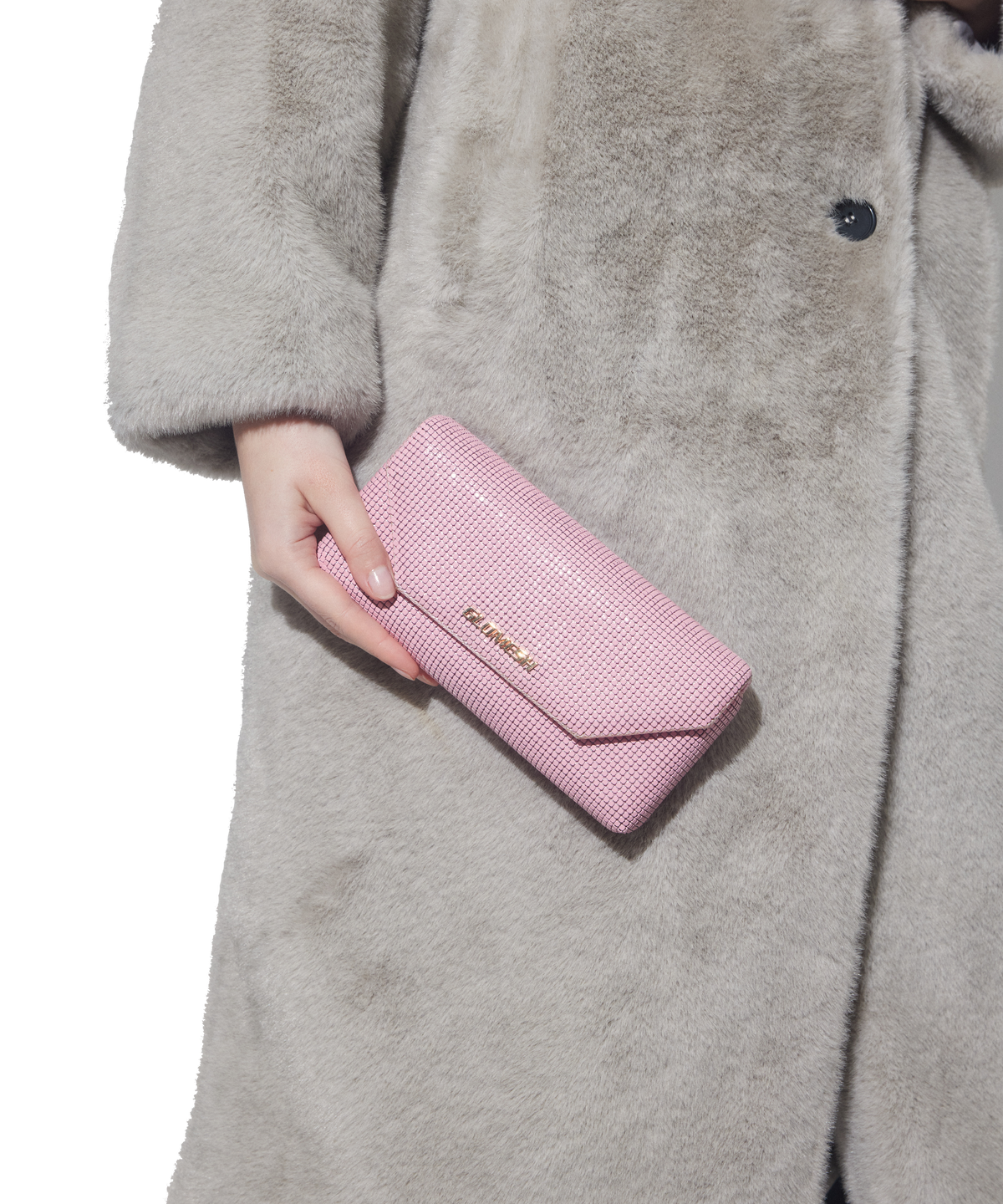 ONYU CONTINENTAL WALLET / ALL MESH - Candy Pink