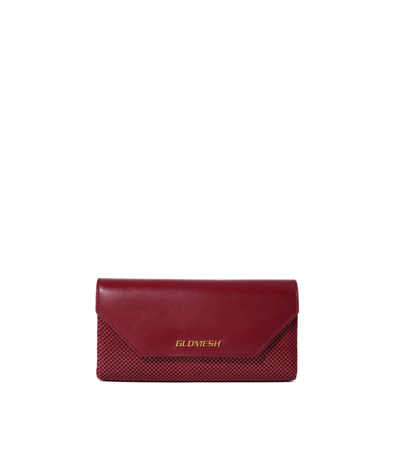 ONYU CONTINENTAL WALLET / MESH x LEATHER - Rhubarb