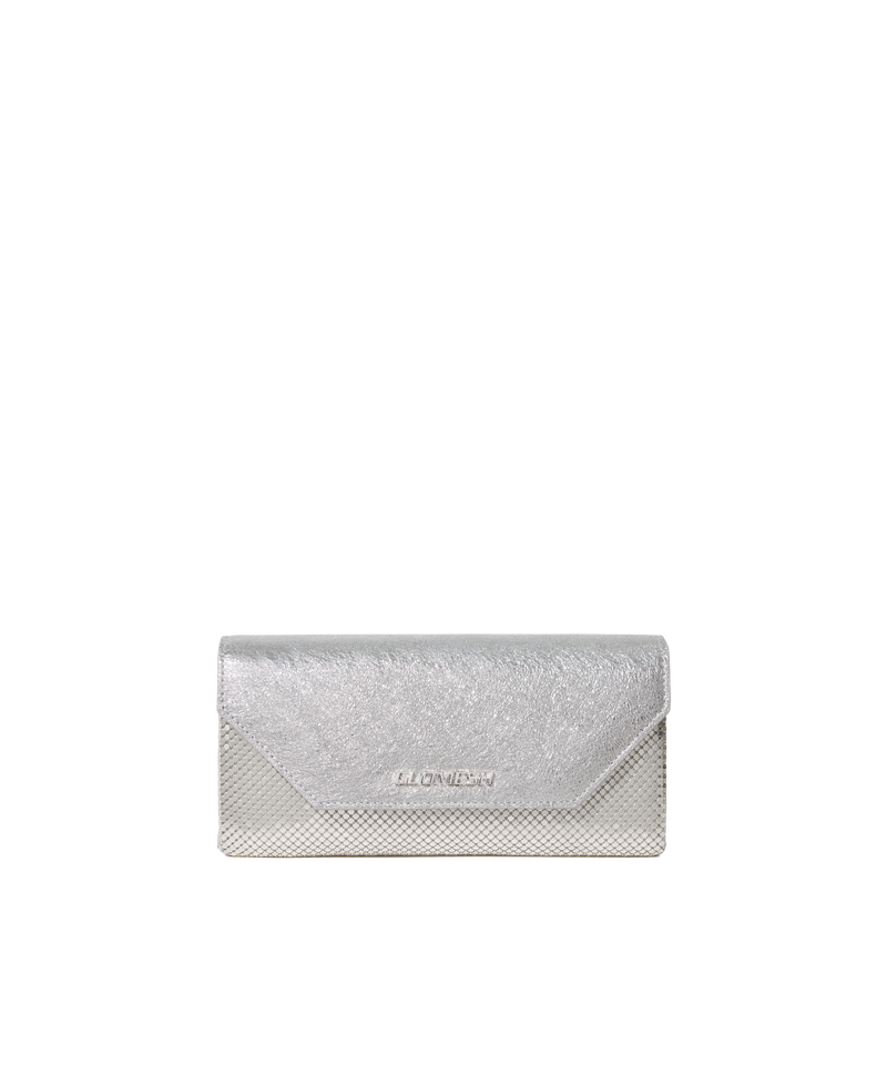 ONYU CONTINENTAL WALLET / MESH x LEATHER - Silver