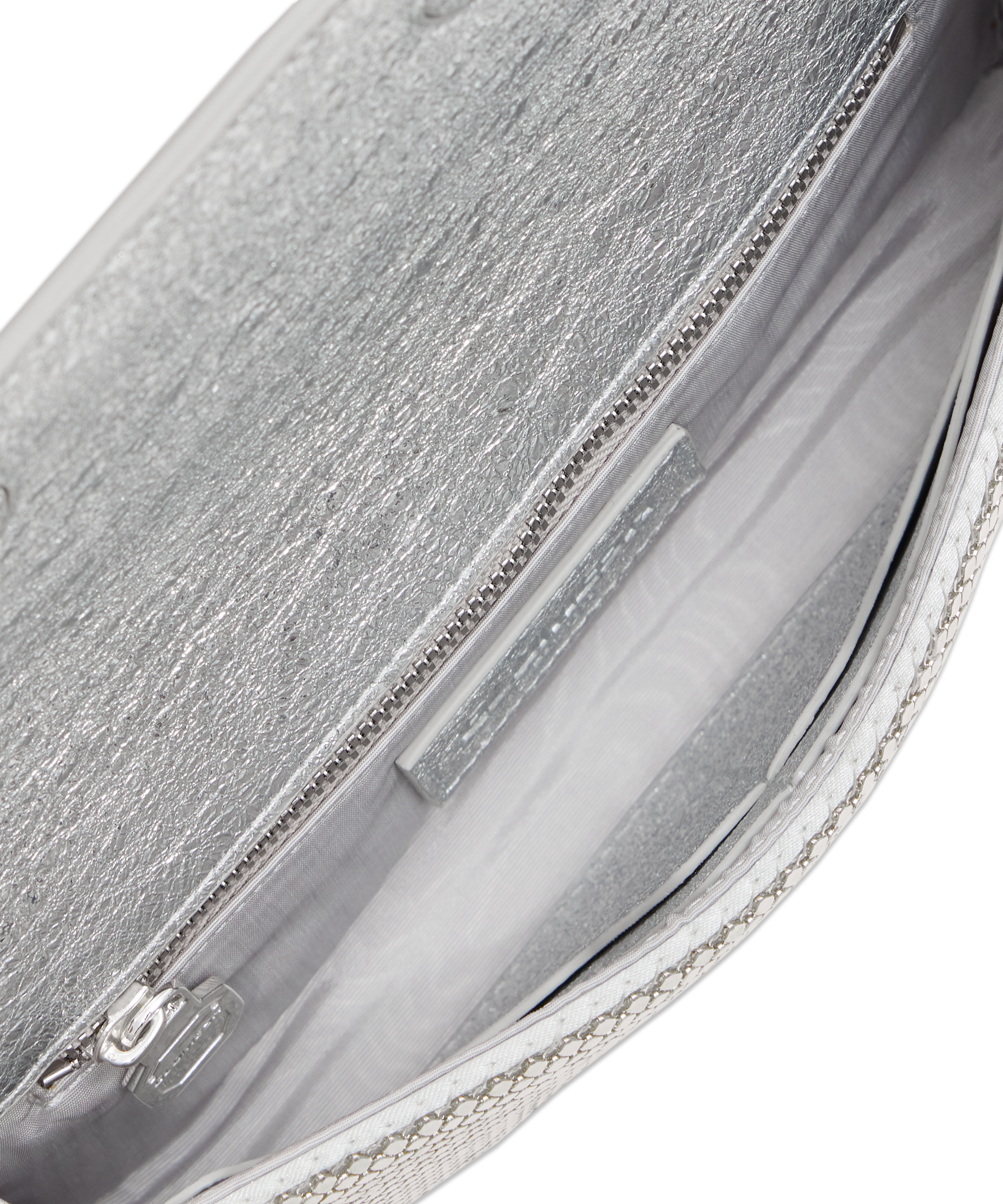 ONYU CONTINENTAL WALLET / MESH x LEATHER - Silver
