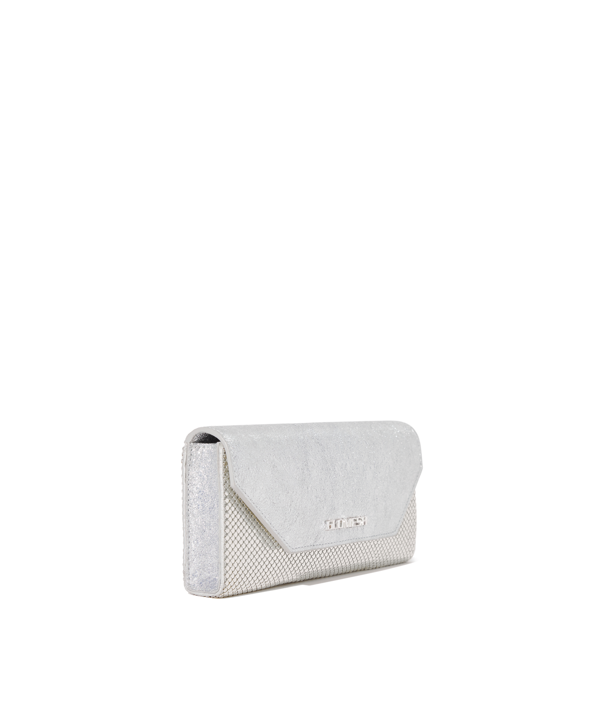 ONYU CONTINENTAL WALLET / MESH x LEATHER - Silver