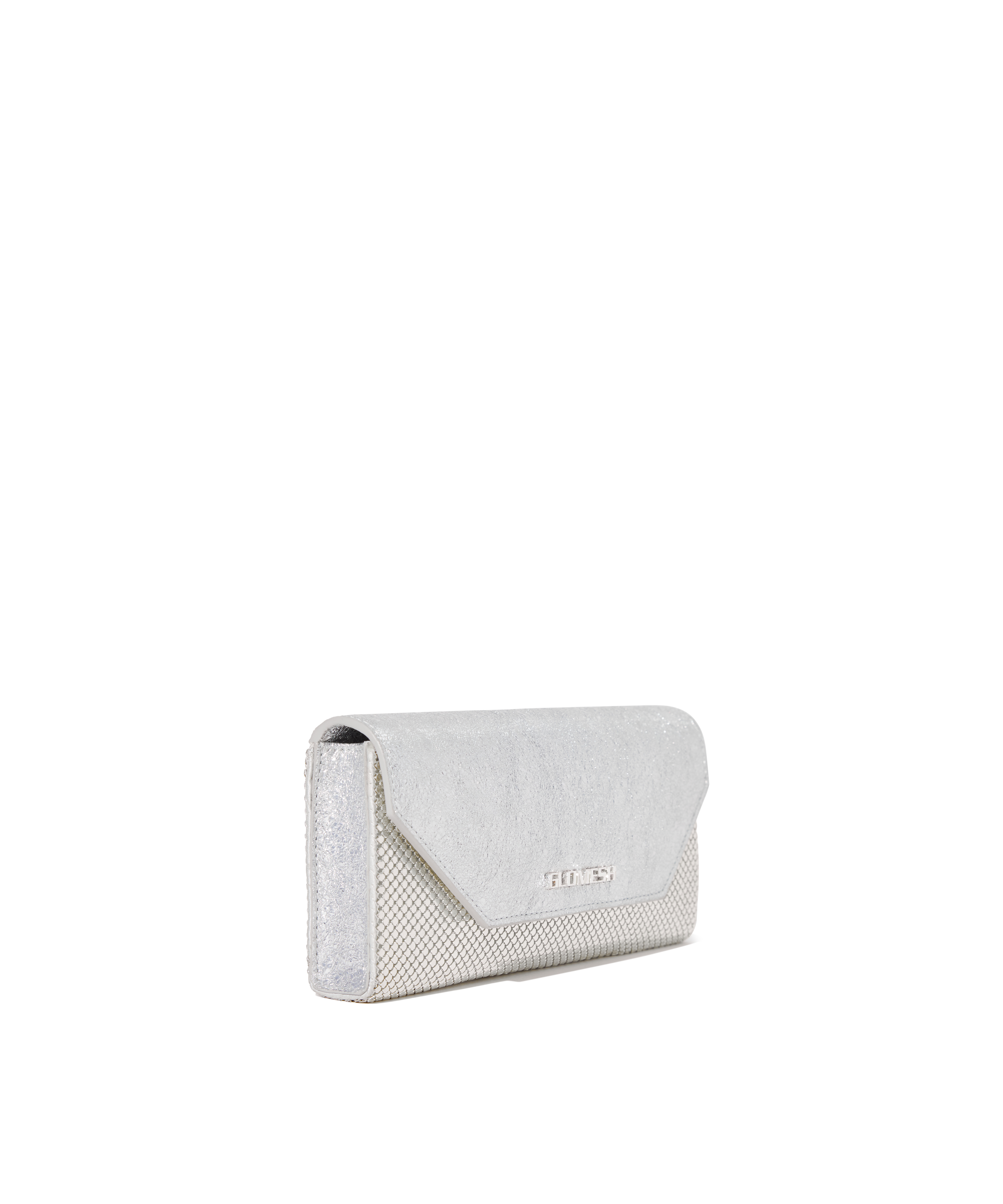 ONYU CONTINENTAL WALLET / MESH x LEATHER - Silver